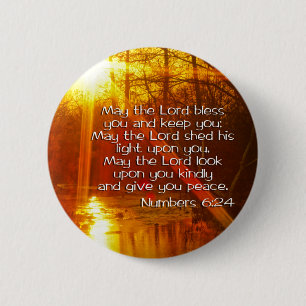 NUMBERS 6:24 BIBLE VERSE - MAY THE LORD BLESS YOU 6 CM ROUND BADGE