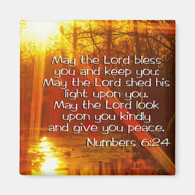NUMBERS 6:24 BIBLE VERSE - MAY THE LORD BLESS YOU MAGNET (Front)