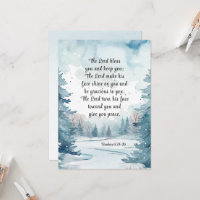 Numbers 6 Lord Bless You Bible Winter Flat Card