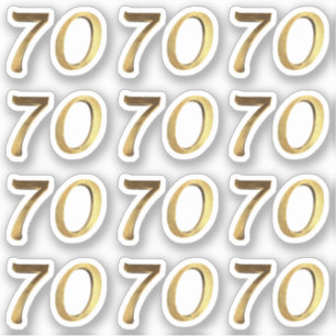 Numbers 70 Faux Gold 70th Anniversary