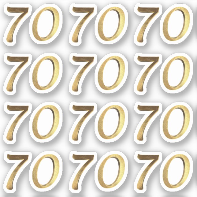 Numbers 70 Faux Gold 70th Anniversary (Front)