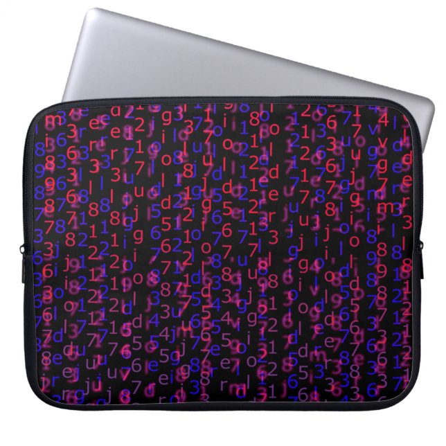 Numbers and Letters Matrix Laptop Sleeve (Front)