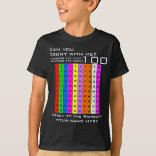 Numbers are Cool, 1-100 Colourful Chart & Kids Nam T-Shirt
