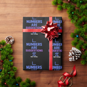 Numbers Are Suggestions Blue Purple Minimal Math Wrapping Paper