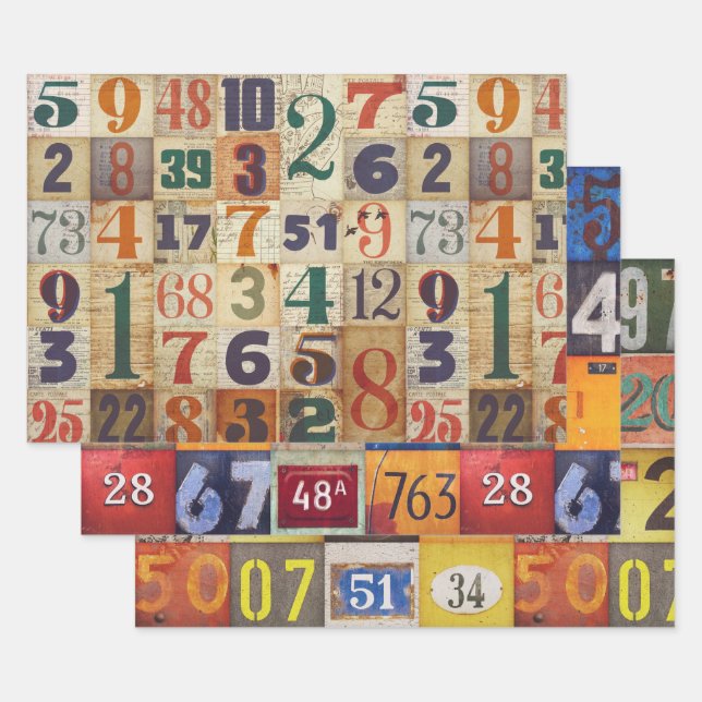 Numbers for furniture decoupage or collage paper (Set)