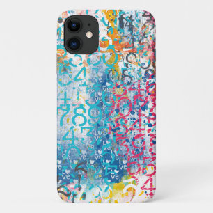 Numbers Hearts Love Graffiti Collage iPhone 11 Case