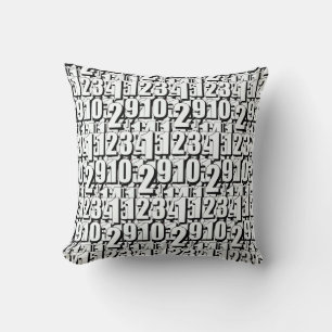 Numbers Kids Black White        Cushion