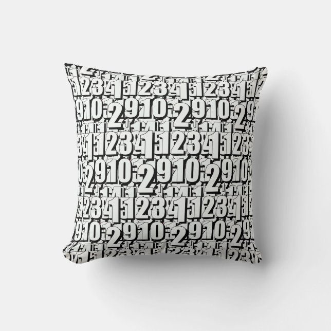 Numbers Kids Black White        Cushion (Front)