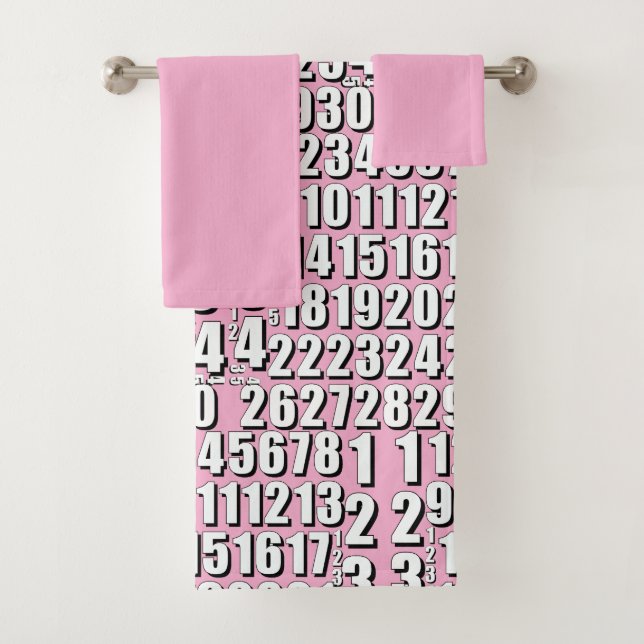 Numbers Kids Pink    Bath Towel Set (Insitu)
