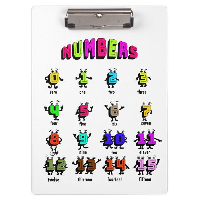 Numbers learning  clipboard (Front)