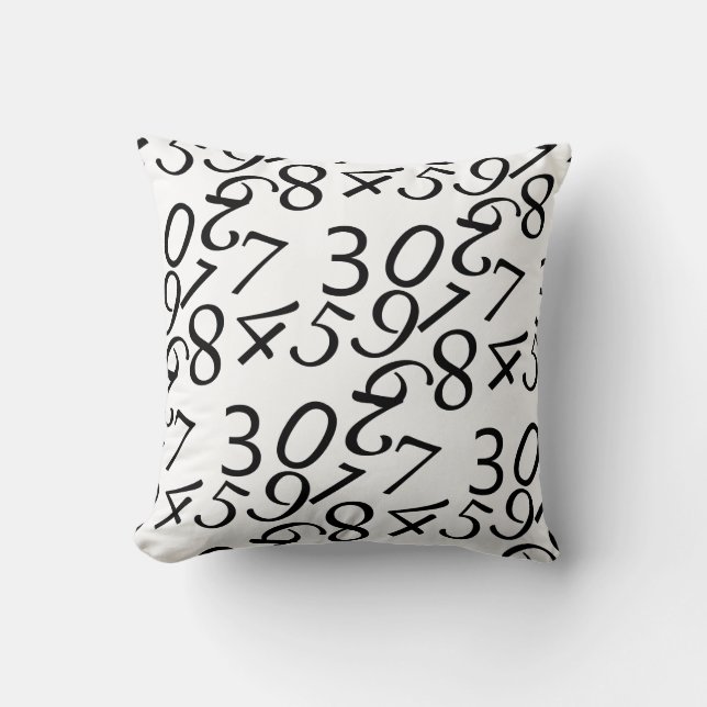 Numbers Maths Abstract Art Pattern Pillow Cushion (Front)