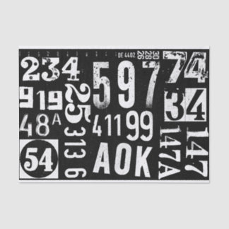 Numbers paper for furniture decoupage and collage