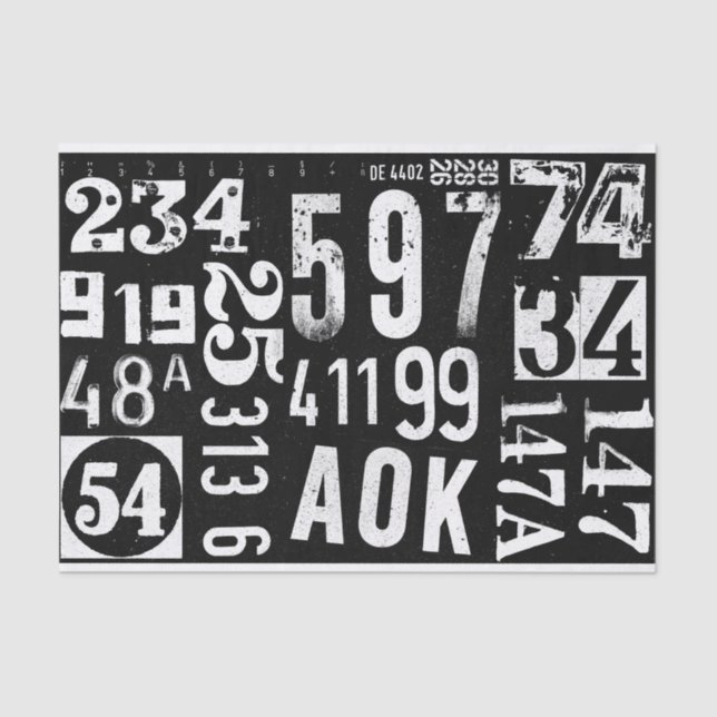 Numbers paper for furniture decoupage and collage  (Front)