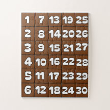 Numbers puzzle 1 to 30 numbers