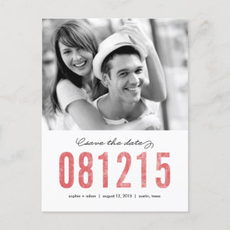 NUMBERS Save The Date Postcard