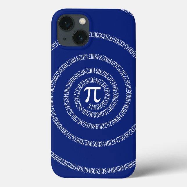 Numbers Spiral for Pi on Navy Blue Case-Mate iPhone Case (Back)