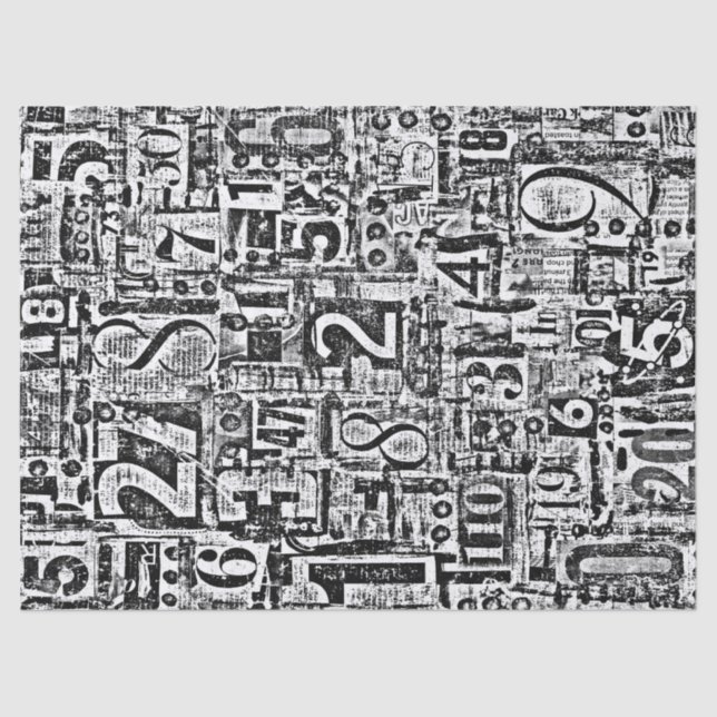 Numbers Tissue or Decoupage Paper (Front)