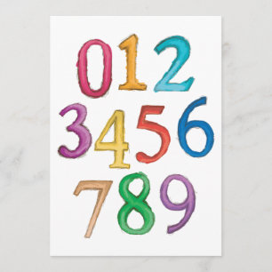Numbers To Nine Invitations