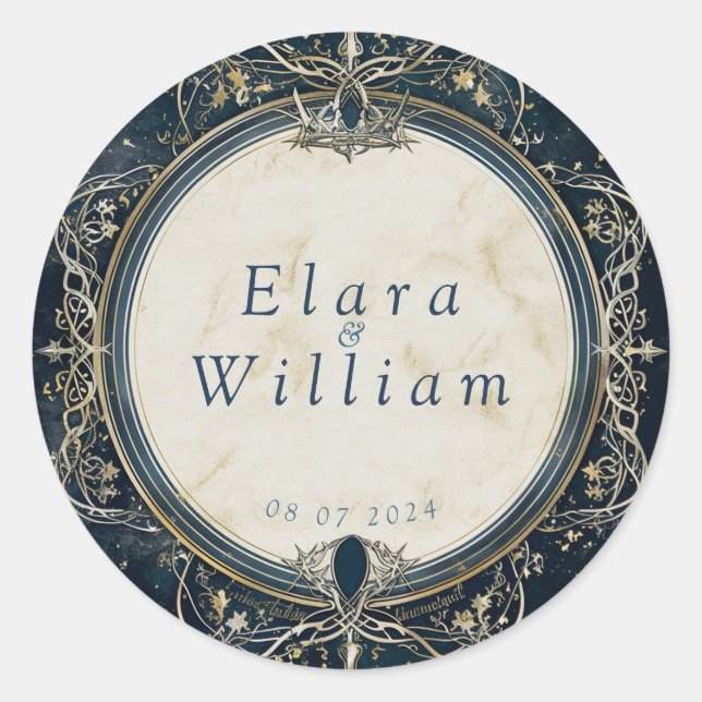 Numenorean Royal Wedding Classic Round Sticker (Front)