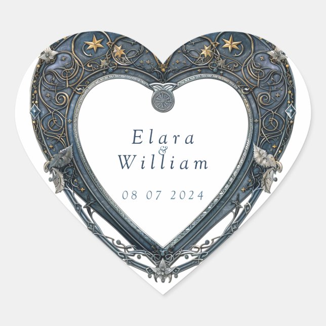 Numenorean Royal Wedding Heart Sticker (Front)