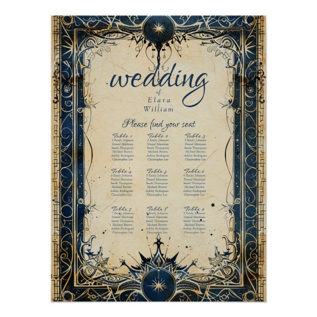 Numenorean Royal Wedding Seating Chart (Front)