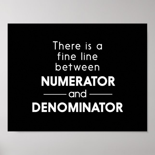 Numerator and Denominator Poster (Front)
