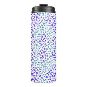 Numeric Pattern 02.BW.2tones.blue.b LGrey BG Thermal Tumbler