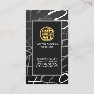 Numerical Numbers Financial Frame Business Card