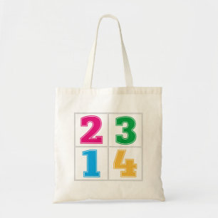 Numerical serie 1234 tote bag