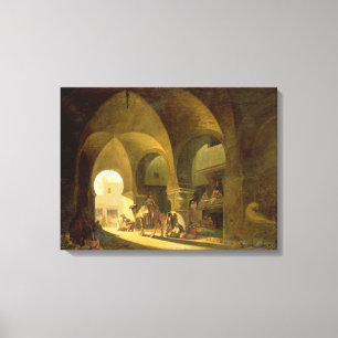 Numerous Figures in a North African Bazaar, 1839 ( Canvas Print