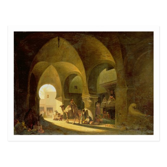 Numerous Figures in a North African Bazaar, 1839 ( Postcard