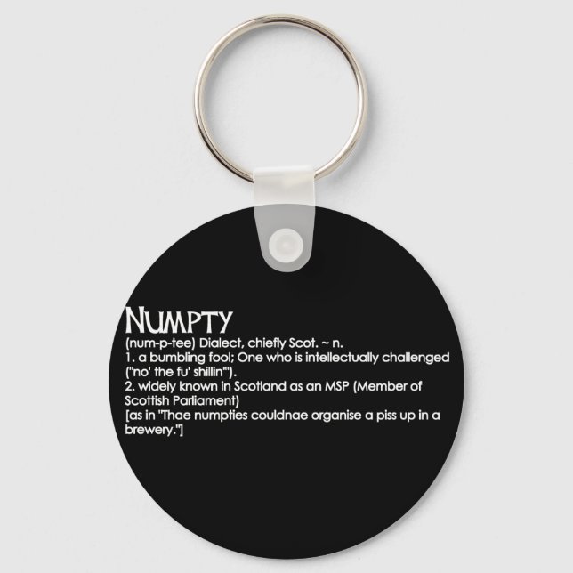 Numpty Key Ring (Front)