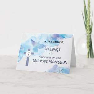 Nun 1st Anniversary of Religious Profession Card