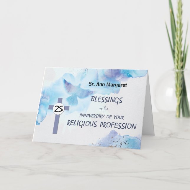 Nun 25th Anniversary of Religious Profession  Card (Front)