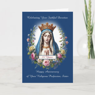 Nun 25th Anniversary of Religious Profession Mary Card