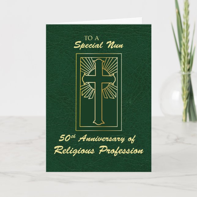 Nun 50th Anniversary of Religious Profession Green Card (Front)