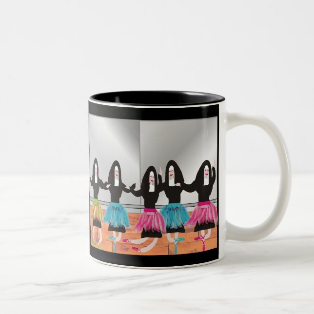 Nun Ballerina Gifts Two-Tone Coffee Mug (Right)