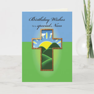 Nun, Birthday Cross Card