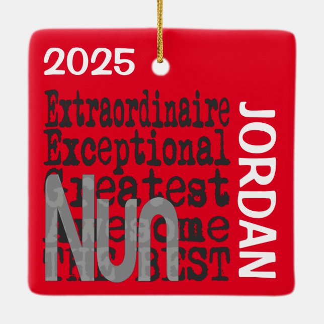 Nun Extraordinaire CUSTOM Ceramic Ornament (Back)