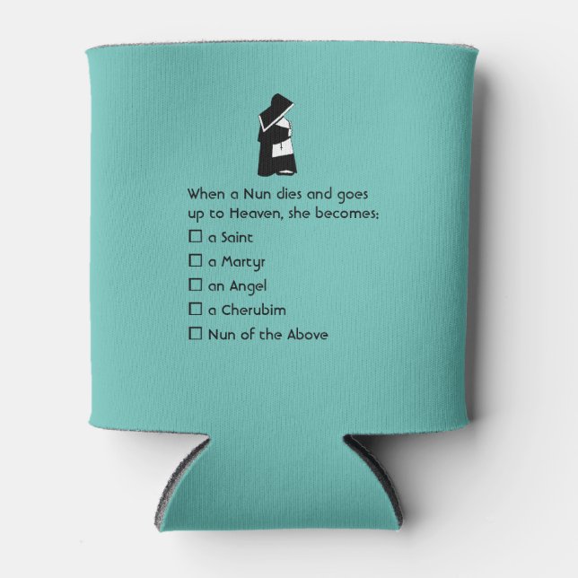 Nun Fun - clean humour, Nun Heaven Joke Can Cooler (Front)