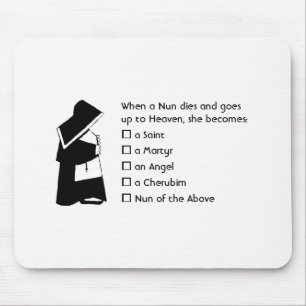 Nun Fun - clean humour, Nun Heaven Joke Mouse Mat