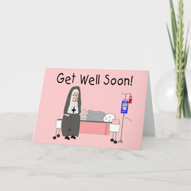 Nun "Get Well Soon"  Card (Front)