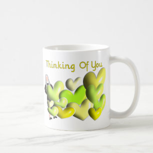 Nun Greeting Cards "Thinking of You" Artsy Hearts Coffee Mug