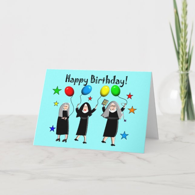 Nun Happy Birthday Cards & Gifts (Front)