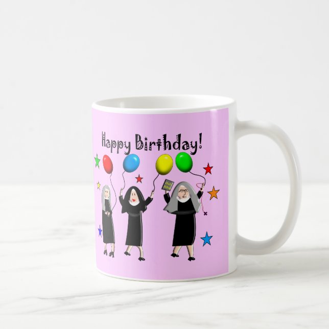 Nun Happy Birthday Cards & Gifts Coffee Mug (Right)