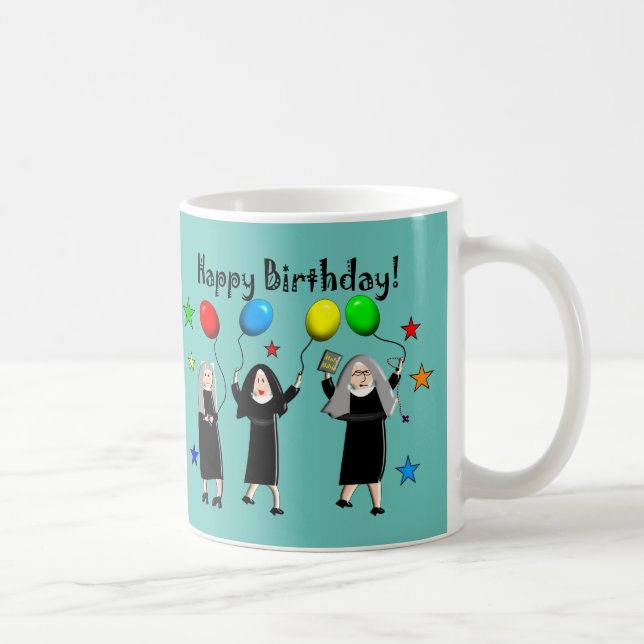 Nun Happy Birthday Coffee Mug (Right)