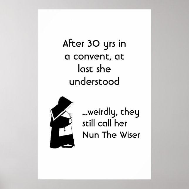 Nun joke - clean humor, Catholic Fun Poster (Front)