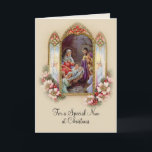 Nun Nativity Traditional Christmas Holy Family  Card<br><div class="desc">Featuring a beautiful vintage traditional Christmas image of the Nativity with Jesus,  Mary,  and St. Joseph with text especially for a Nun. 
All text and fonts can be modified.</div>