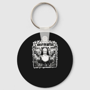 nun Of You S'' Funny Warrior Nun Comic Art Sticker Key Ring