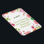 Nun Religious 60th Anniversary Watercolor Flowers Magnet<br><div class="desc">Watercolor-look flowers,  beautiful scrip font on a clean white background is on the front of this gift,  souvenir,  giveaway or party essential which is perfect to send to a special nun on the celebration of her 45th anniversary of religious life.</div>